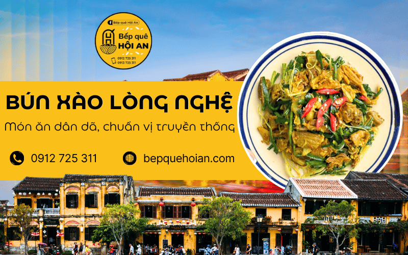 Bún nghệ lòng xào