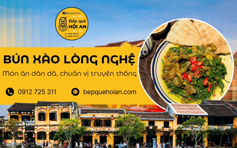 Bún nghệ lòng xào