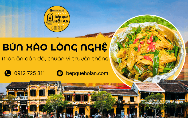 Bún nghệ lòng xào