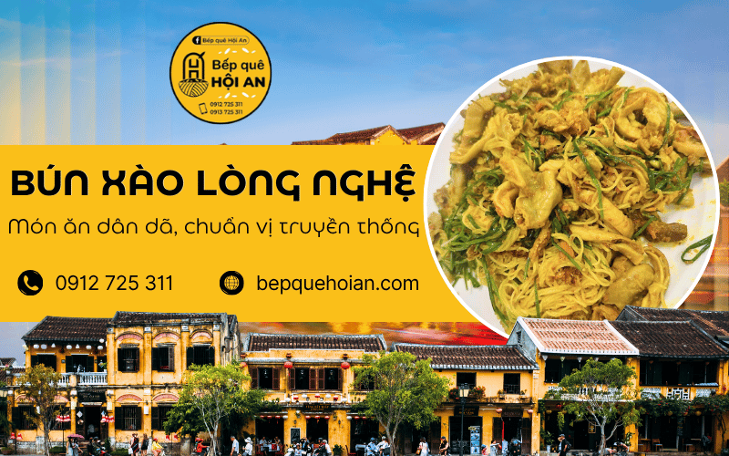 Bún nghệ lòng xào